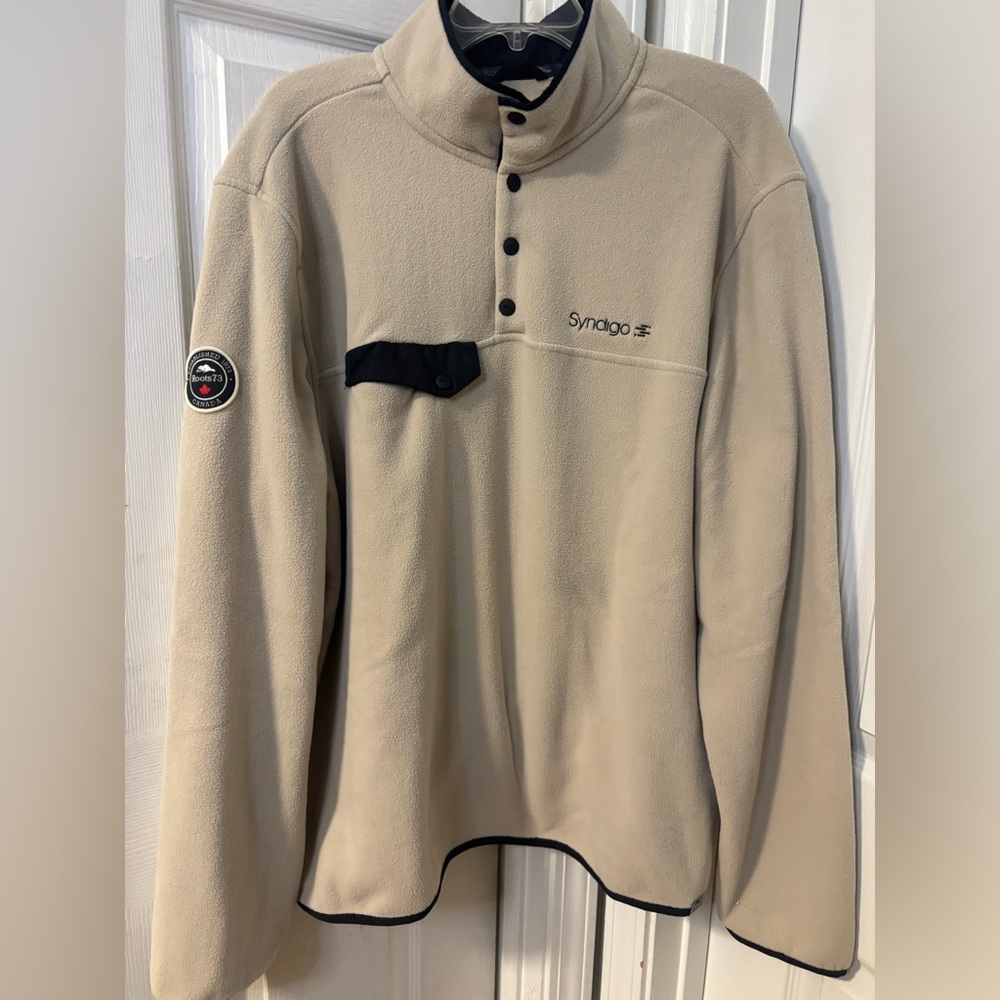 Roots73 Beige Khaki Fleece Pullover Size XL Tall Unisex